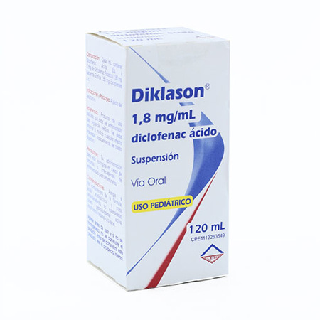 Imagen de Diclofenac Potas. Diklason Susp. Ped. 1.8Mg X120Ml.