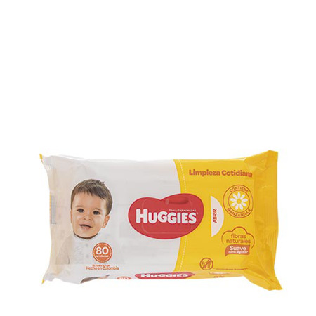 Imagen de Toallas Húmedas Limpieza Cotidiana Huggies (80 Unidades).