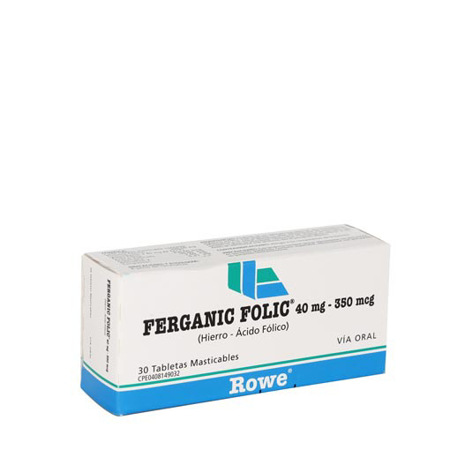 Imagen de Hierro + ÁcidoFolico Ferganic Folic Comp. 40Mg/350Mcg X30