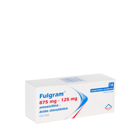 Imagen de Amoxicilina + Acido Clanvulanico Fulgram Comp. 875/125Mg X16