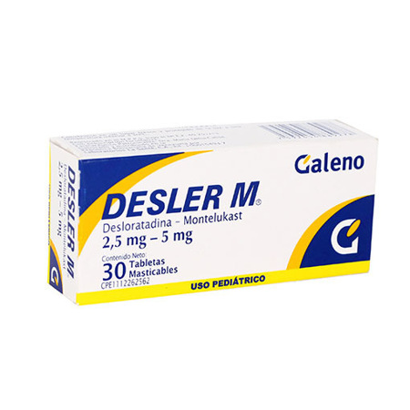 Imagen de Desloratadina Desler M Tab. Mast. 2.5/5Mg X30