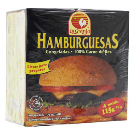 Imagen de Hamburguesa De Res La Granja (4 Unidades).
