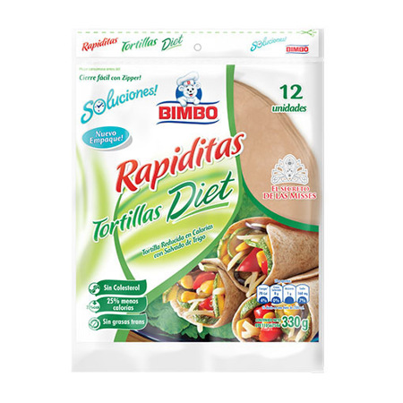 Imagen de Tortillas Rapiditas Diet Bimbo 330 Gr