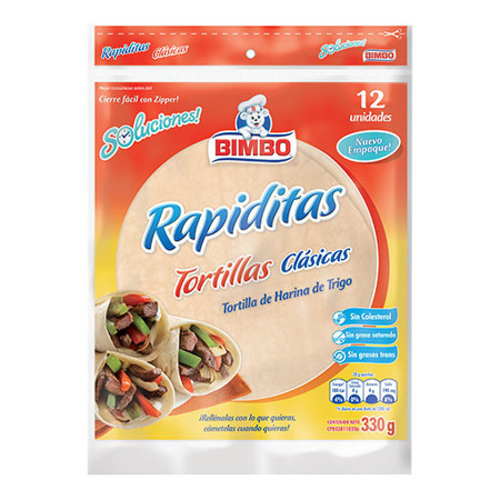 Imagen de Tortillas De Trigo Rapiditas Bimbo 330 Gr