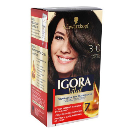 Imagen de Kit De Tinte Castaño Oscuro 3,0 Igora Vital 50 Ml.