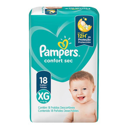 Imagen de Pañal Confort Sec Pampers XG (18 Unidades).