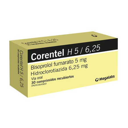 Imagen de Bisoprolol+Hct Corentel H Comp. 5Mg/6Mg X30