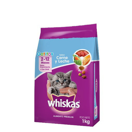 Imagen de Alimento Para Gatitos Carne y Leche Whiskas 1 K.