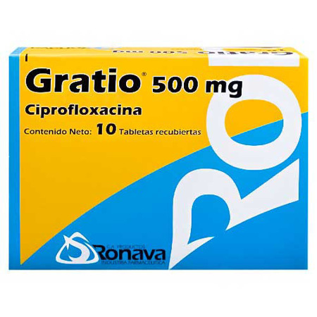 Imagen de Ciprofloxacina Gratio Tab. 500Mg X10