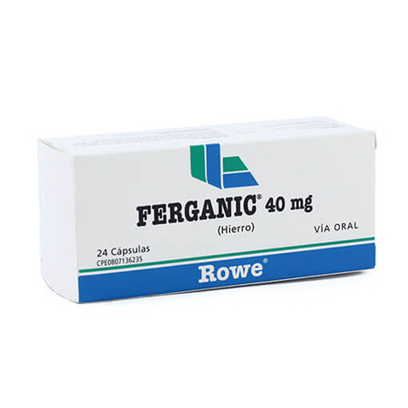 Imagen de Hierro + Ácido Folico Ferganic Cap. 40Mg X24