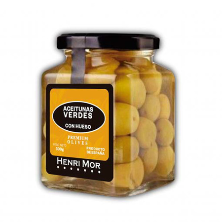Imagen de Aceituna Verde Con Hueso Henri Mor 300 Gr.