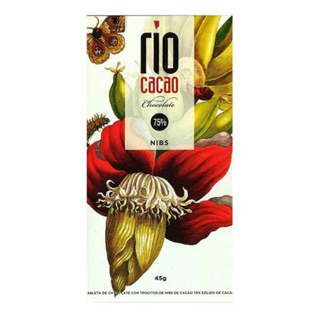 Imagen de Chocolate Cocoa Nibs Rio Cacao 75% 45 Gr.