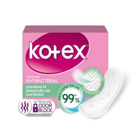 Imagen de Protector Antibacterial Diario Kotex (50 Unidades).