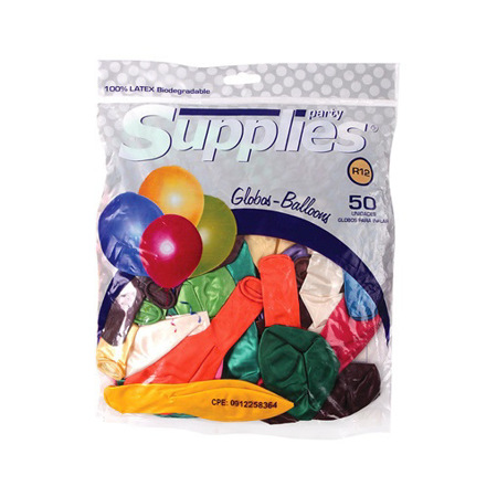 Imagen de Globo Metalizado Multicolor Supplies 12" X50 Und.