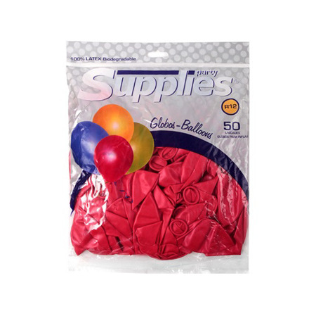 Imagen de Globo Metalizado Rojo Supplies 12" X50 Und.
