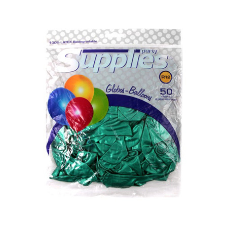 Imagen de Globo Metalizado Verde Oscuro Supplies 12" X50 Und.