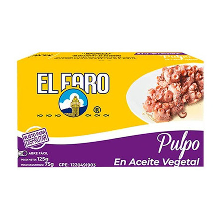 Imagen de Pulpo En Aceite Vegetal El Faro 125Gr.
