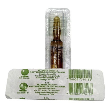 Imagen de Hioscina + Metamizol Amp. Compuesta x5Ml