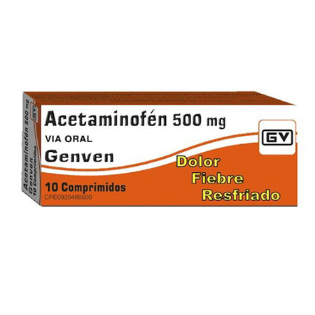 Imagen de Acetaminofén Genven Tab 500Mg x10