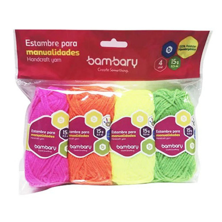 Imagen de Estambre Colores Neon Bambary 4Und