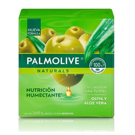 Imagen de Jabón Barra Palmolive Aloe & Oliva 110g 3Und