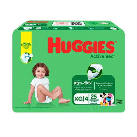 Imagen de Pañal Bebe Huggies Activesec Talla XG 25 Und