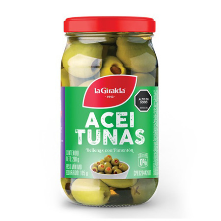 Imagen de Aceituna Verde La Giralda Con Pimiento 200g