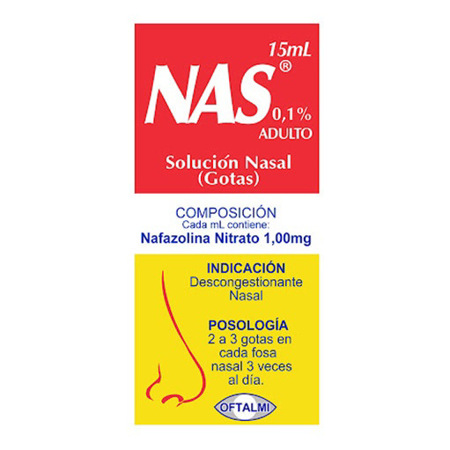 Imagen de Nafazolina 1,00mg NAS Oftalmi Gotas Nasales x 15 ml