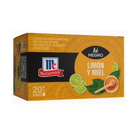 Imagen de Té Negro Limón y Miel McCormick 20 Und