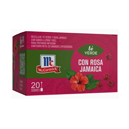 Imagen de Te Verde Con Rosa de Jamaica McCormick 20 Und