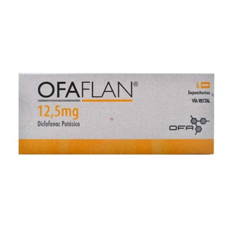 Imagen de Ofaflan Diclofenac Potásico 12.5 mg x 6 Supositorios - Elmor