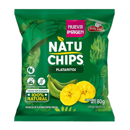 Imagen de Platanitos Natuchips Natural 80 Gr.